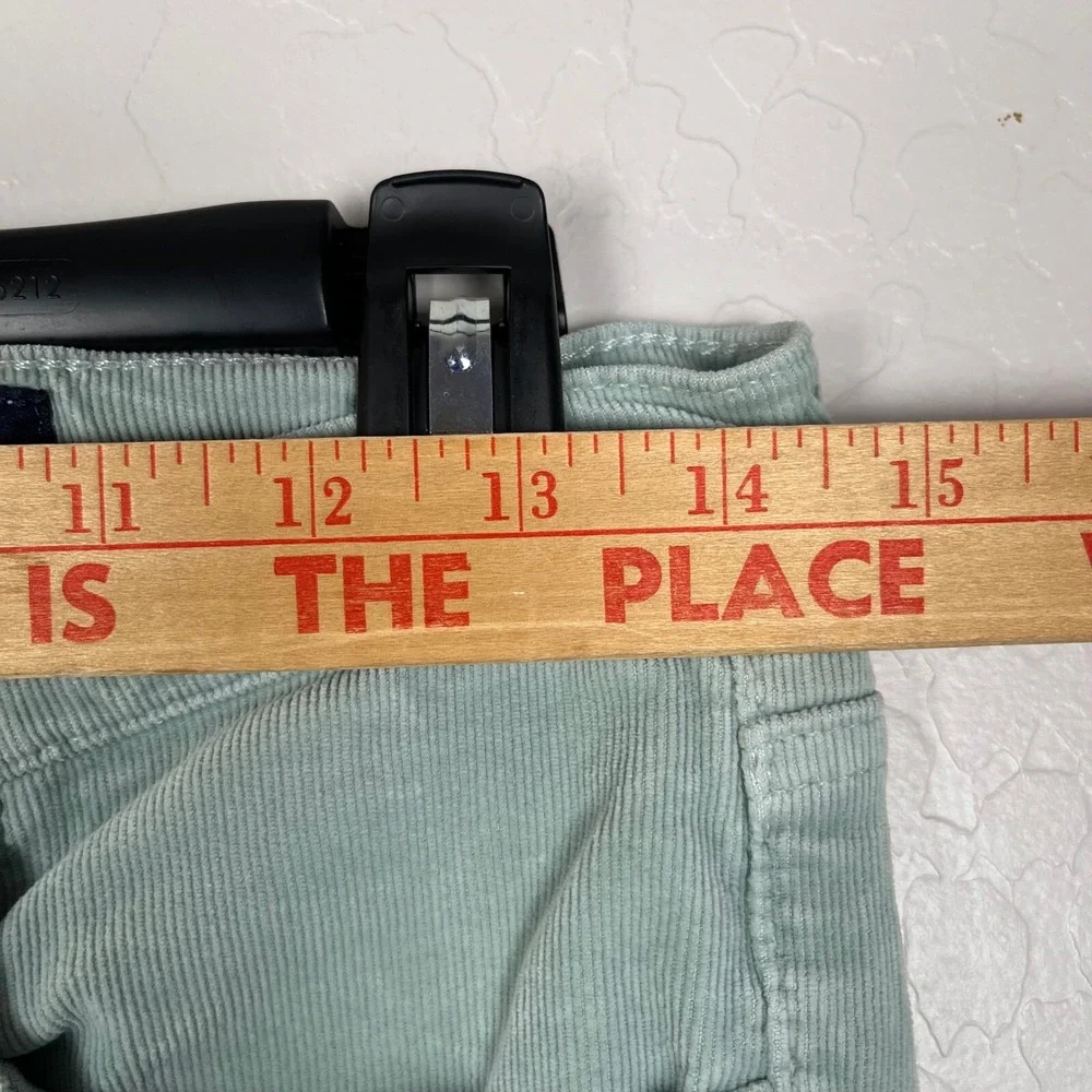 AG The Stevie Slim Straight Corduroy Pants‎ Mint Green Casual Size 27